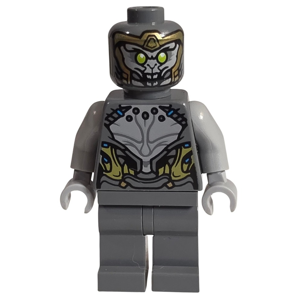 LEGO Minifigure Standard Gray Excellent sh505 Outrider Extended Gold Face